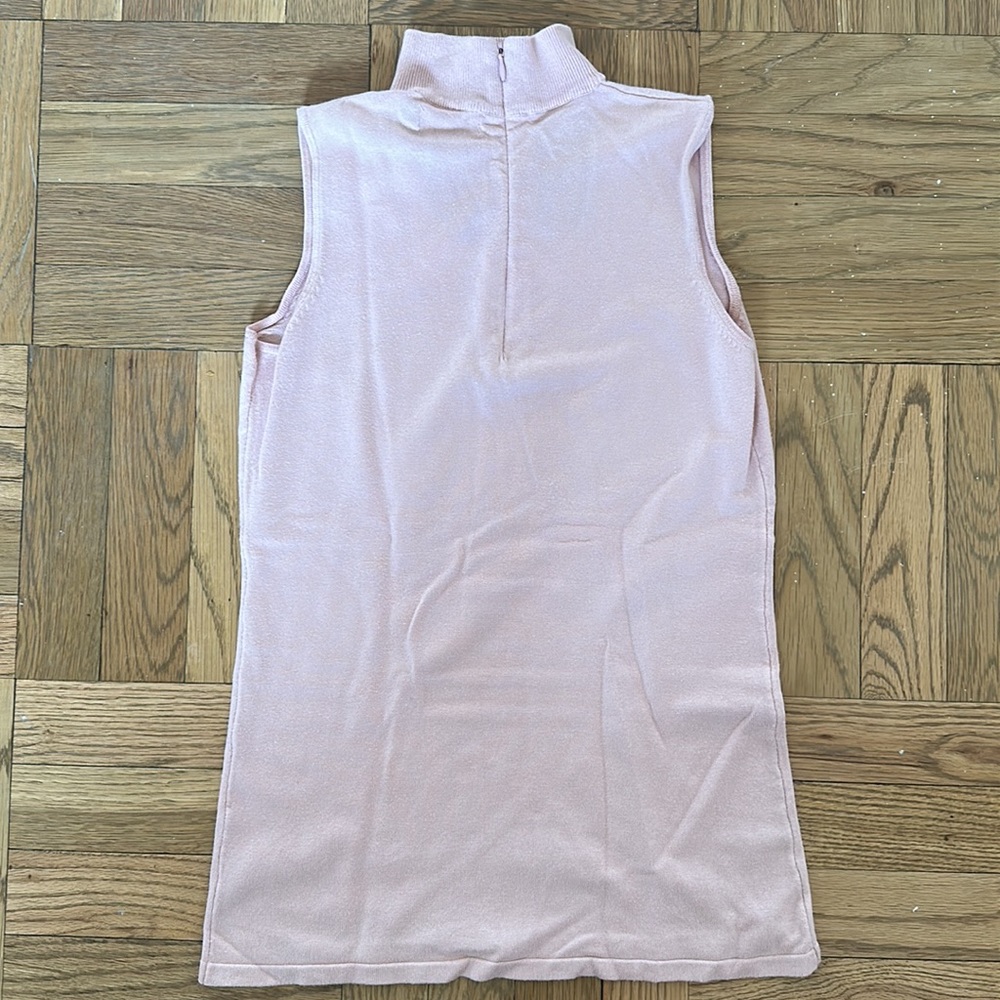 NWOT Calvin Klein Pink Cutout Mock Neck Tank - Picture 3 of 3